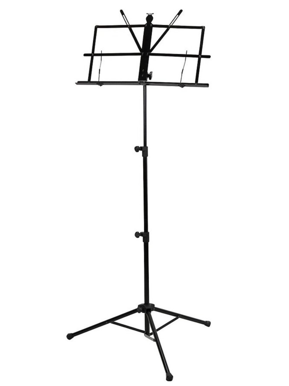 Adjustable Portable Black Music Stand for Tablets & Sheet Music